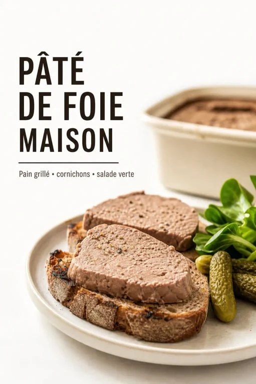 Recette du paté de foie maison en tranches sur pain de campagne grillé