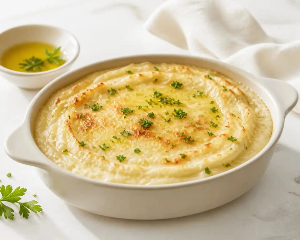Véritable recette brandade de morue servie en plat crémeux et doré