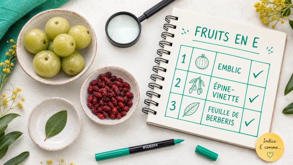 Fruits en E : emblic, épine-vinette et les cas limites à connaître