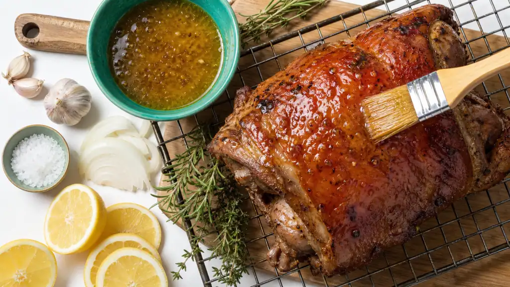 Marinade pour cochon à la broche : miel, herbes et badigeonnage anti-croûte noire