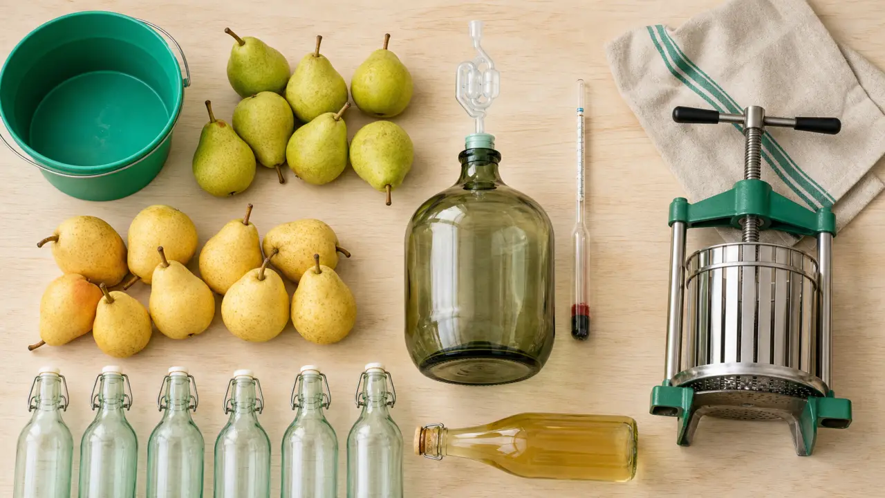 Recette du poiré maison : poires à poiré et fermentation en dame-jeanne