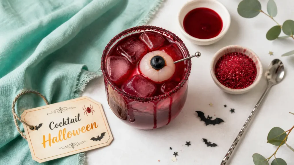 Cocktail Halloween facile : rouge sang, version sans alcool et punch à partager