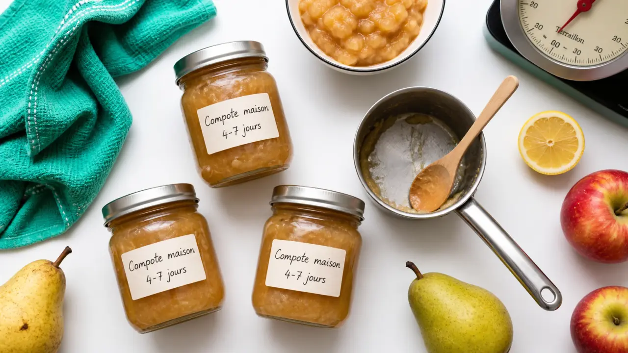 Compotes maison conservation frigo congélateur, pots fermés
