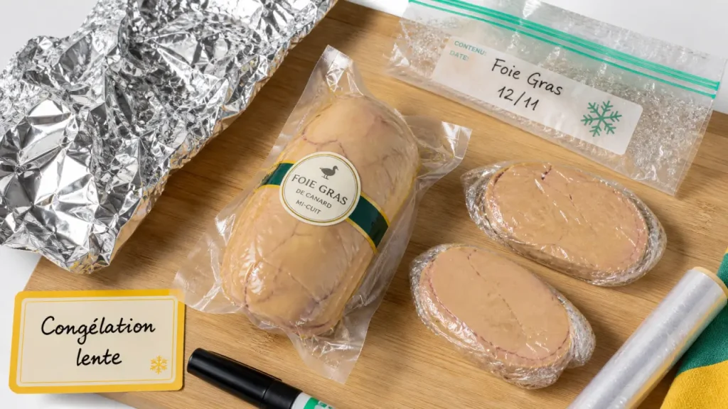 Congeler du foie gras à -18 °C, sous vide et en portions pour préserver le fondant