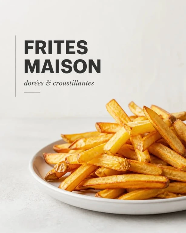 Frites maison cuisson réussie, frites dorées et croustillantes servies en assiette
