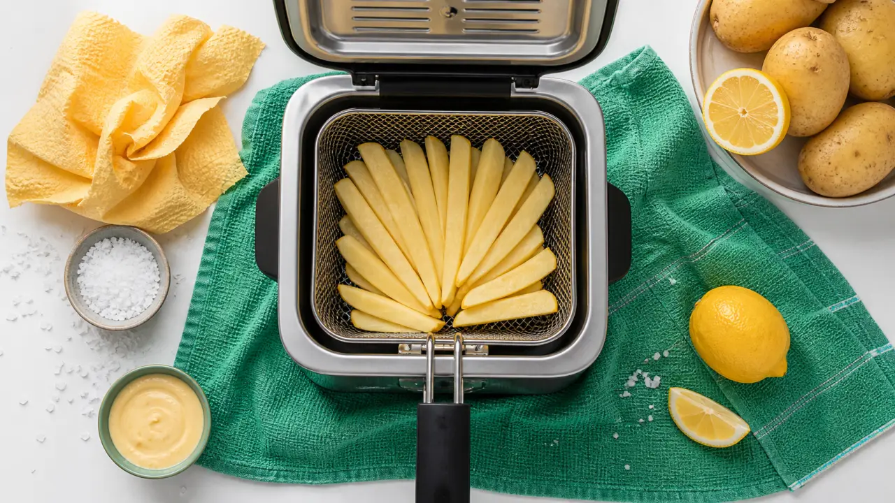 Frites maison cuisson 160°C puis 190°C, frites croustillantes
