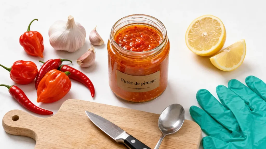 Purée de piment maison : gants, sel et bocaux pour réussir sans brûlure
