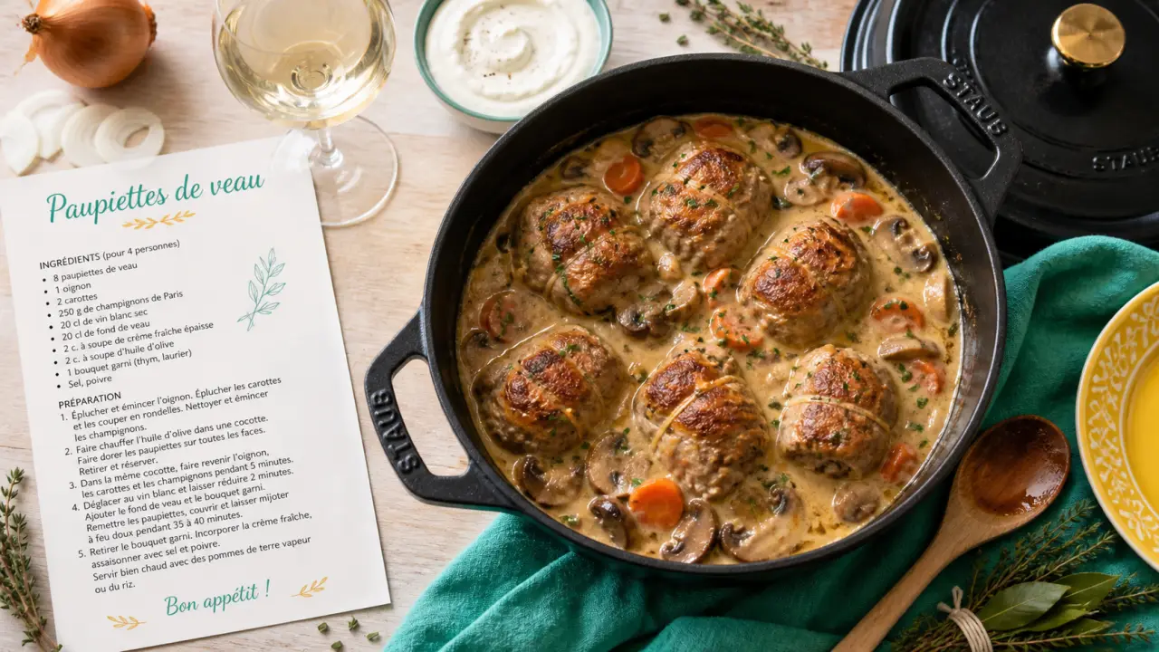 Recette paupiette de veau traditionnelle, sauce à l’ancienne