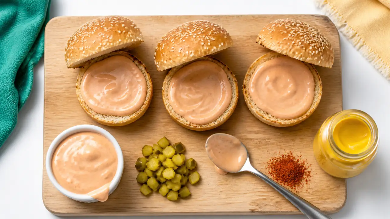 Sauce maison pour hamburger crémeuse et acidulée avec paprika fumé