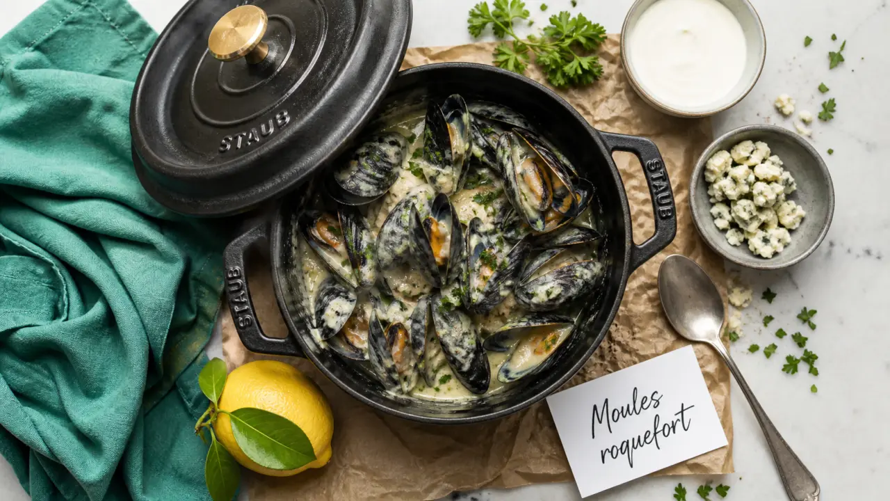 Sauce roquefort moule onctueuse sur moules