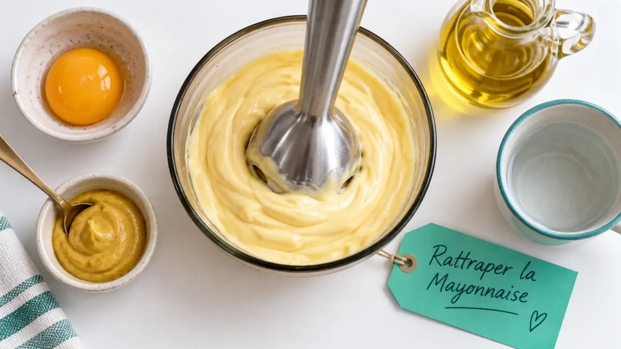 Comment rattraper une mayonnaise au mixeur avec un nouveau jaune