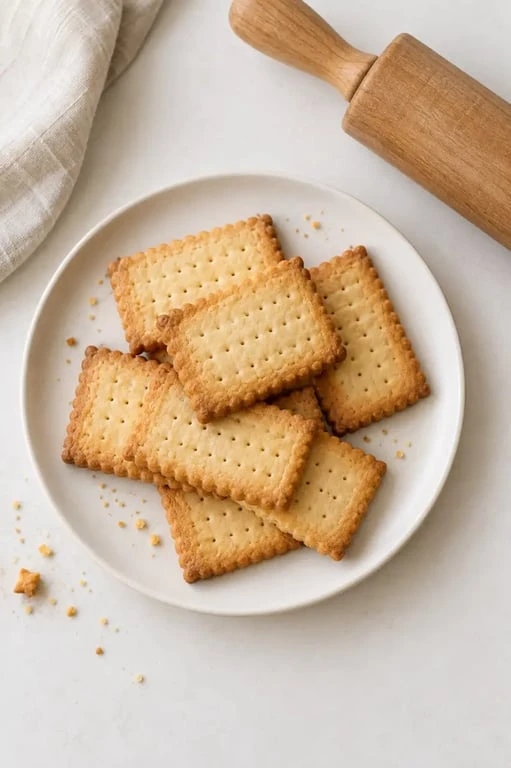 Petit beurre recettes maison, biscuits dorés présentés sur une assiette