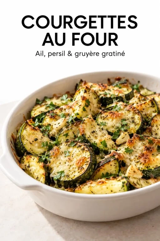 Recette courgettes au four fondantes et dorées avec herbes et fromage