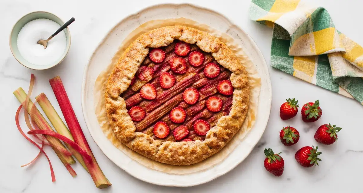 Fruits de saison avril : tarte rhubarbe et fraises