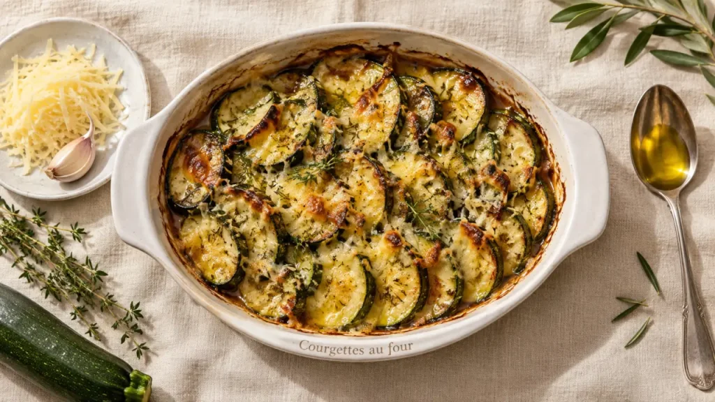 Courgettes au four : des morceaux épais pour les garder fondantes et dorées