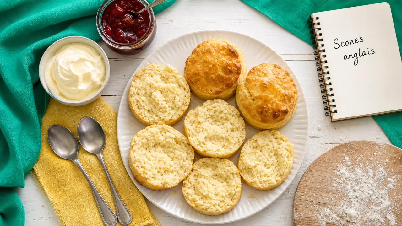 Recette scones anglais moelleux au beurre froid, photo des scones dorés