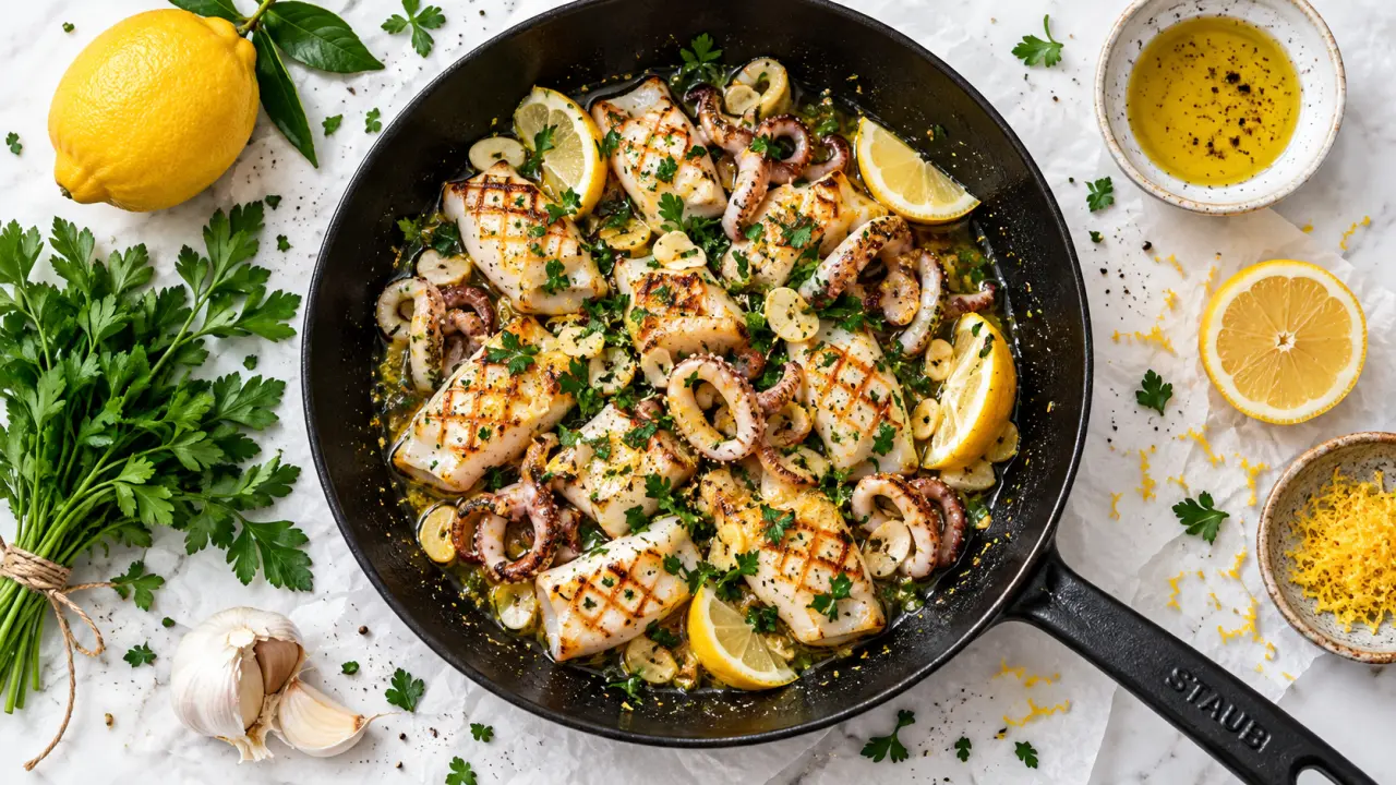 Recette seiche poêle 4 minutes : chair tendre